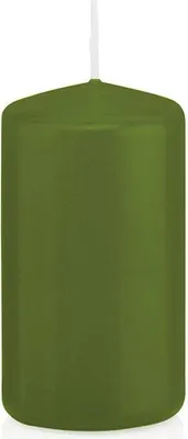 Produktbild von INNA-Glas Wachskerze Maeva, olivgrün, 12cm, Ø 6cm, 40h - Germany - Stumpenkerze - Windlicht Kerze