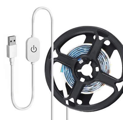 LED-Streifen 1 m, dimmbar, warmweiß 3000 K, USB, wasserdicht IP65
