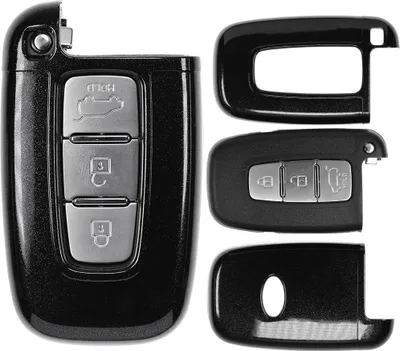 Produktbild von Auto Schlüssel Kunststoff Hülle ABS Plastik Schutz Cover Schwarz kompatibel mit Hyundai i10 i20 ix35 Kia Ceed Soul Sportage KEYLESS SMARTKEY