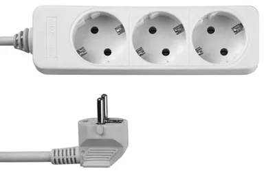Produktbild von REV 0512246555, 3 m, Drinnen, Type F (CEE 7/4), Weiß, 3 AC-Ausgänge, 250 V