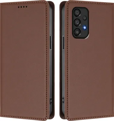 Image de Etui en cuir pour Samsung Galaxy A33 5G, étui magnétique en cuirPolyuréthaneavec support Marron