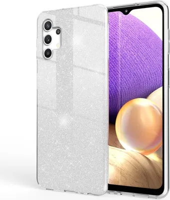 Image de NALIA Glitter Housse pour téléphone portable Samsung Galaxy A32 5G, Silicone Cover Case Brillante Argentée