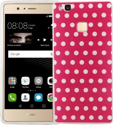 Produktbild von Handy Hülle für Huawei P9 Lite Cover Case Schutz Tasche Motiv Slim Silikon TPU Polka Dot Pink