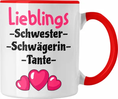 Produktbild von Trendation - Lieblings Schwester Schwägerin Tante Geschenk Tasse mit Spruch (Rot)
