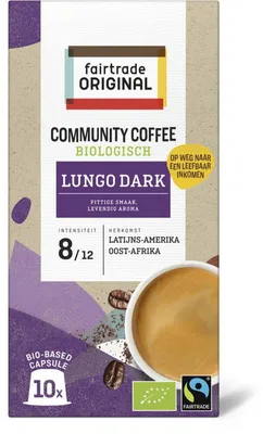 Produktbild von Fairtrade Original Community Coffee Lungo Dark, 10 Kapseln, 53g, Nespresso®