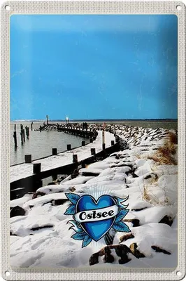 Produktbild von Blechschild Reise 20x30cm Ostsee Deutschland Schnee Winterzeit