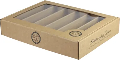 Produktbild von Kraftbox transparent mit Glassor-Logo für 6 längliche Formen