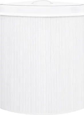 Obrázok produktu pre vidaXL Rohový kôš na bielizeň Bamboo White 60 L
