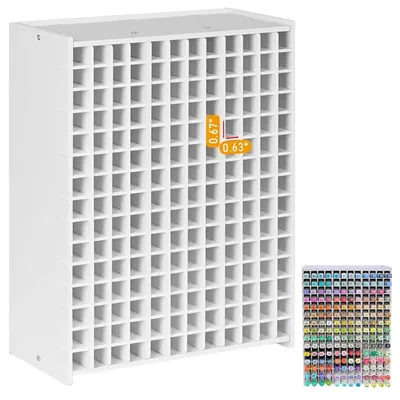 Obrázok produktu pre Omgoods – Držiak na písacie potreby s 180 priehradkami – Organizér na písací stôl – Biely – 33 x 27,5 x 13 cm