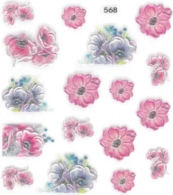 Produktbild von 5D Nail Sticker selbstklebend Blumen Nr. 568