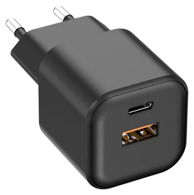 Zdjęcie produktu dla Setty Ładowarka Sieciowa Usb-A + Usb-C 20W Lsgan-Ac-201 Czarna