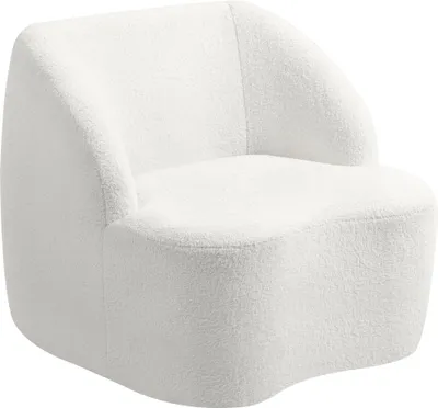 Produktbild von Moderner Sessel mit Fleece-Polsterung, kuscheliger Polstersessel für Wohnzimmer, Schlafzimmer, Homeoffice, Cremeweiß