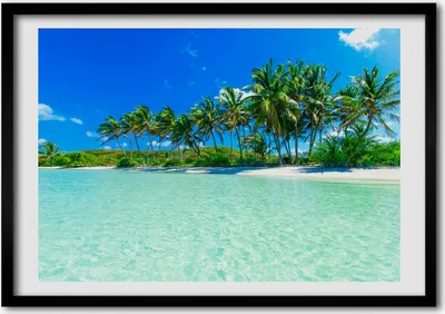 Produktbild von Bild - Bilder - Bilderrahmen - 70 cm x 50 cm - MDF-Rahmen, Wandkunst Tropischer Strand