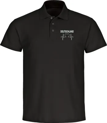 Produktbild von multifanshop Poloshirt - Deutschland - Herzschlag, schwarz, Größe M