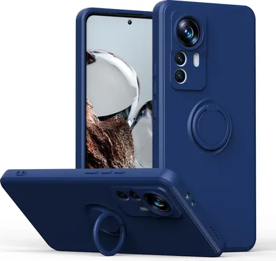 Produktbild von Xiaomi 12T Pro Handyhülle, Ring Halter Ständer Kratzfeste Weiche Silikon schutzhülle für Xiaomi 12T / Xiaomi 12T Pro Blau