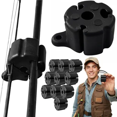 Immagine prodotto di Portacanna con sfere in silicone per portacanna READY Canne da pesca per il fissaggio dell'attrezzatura Cinghia da cintura Confezione di cinture Portacanna nero 10 pezzi