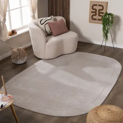 Produktbild von Volero - Teppich Organisch - Halo Pebble Grau - 80x150 cm - Wohnzimmer, Schlafzimmer - Modern, Skandinavisch, Japandi