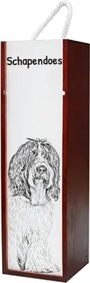 Immagine prodotto di Art-Dog Confezione regalo per bottiglia di vino – Schapendoes – con confezione regalo