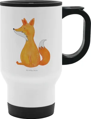 Produktbild von Mr. & Mrs. Panda Thermobecher Einhorn Fuchs - Weiß - Geschenk, Deko, Fuchshörnchen, Unicorns, Teebecher, Kaffeebecher To Go, Einhörner, Füchse, Edelstahl Trinkbecher
