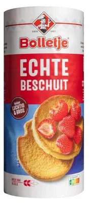 Produktbild von Bolletje Echte Beschuit, Zwieback, Gerste, Gluten, Roggen, Sesamsamen, Soja, Weizen, 13 Stück(e)