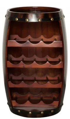 Produktbild von Casa Padrino Bar Weinschrank Bartisch aus Tanne Massivholz für 14 Flaschen - Holzfaß Weinfaß Faßmöbel Faßschrank Hotel & Restaurant Einrichtung Möbel Tisch