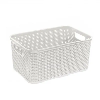 Produktbild von BRANQ Rattan 29 x 20 cm - Plastik Aufbewahrungskorb / Kunststoff Lagerkorb