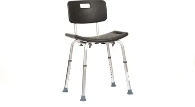 Produktbild von Homecare Innovation® Leichter Duschstuhl mit Rückenlehne - höhenverstellbar - Grau - Duschhocker belastbarkeit bis 136 kg