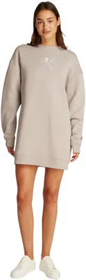 Produktbild von Calvin Klein Damen Sweatshirt Kleid Embroidered Monologo Crew ohne Kapuze, Grau
