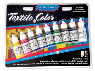 Zdjęcie produktu dla Zestaw farb do tkanin żakardowych - 9 kolorów - 14 ml - kreatywna farba do tkanin