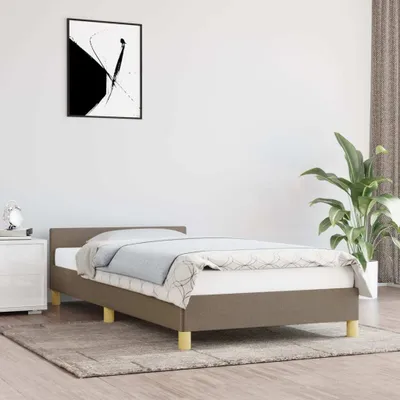 Produktbild von "2026 Promotion" Bettgestell moderne - mit Kopfteil - ohne Matratze - Taupe 90x200 cm - Stoff - Polsterbett CC20989