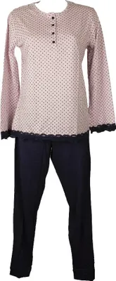 Immagine prodotto di Pigiama donna RAGNO collo serafino manica lunga pantalone lungo estivo articolo DC54N1 JS CO/ MD PGL SERAFINO, Taglia 46, Cotone 50%,Modal 50%