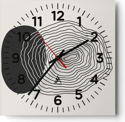 Produktbild von Wanduhr - Quadrat - Glasuhr - Abstraktion Fleck Gläser - 30x30cm - Schleichendes Uhrwerk - Lautlos - zum Aufhängen bereit - Dekoration Modern - Wanddekoration aus Glas - C4AC30x30-4325