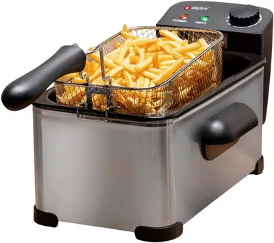 Zdjęcie produktu dla Fritownica o pojemności 3 litry z regulowaną temperaturą - srebrna