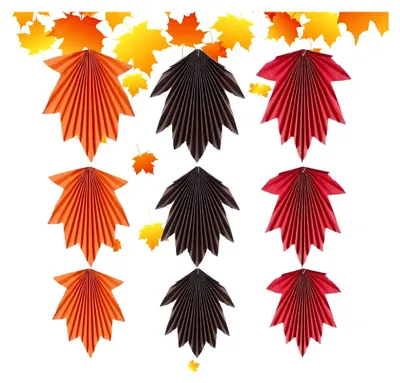 Produktbild von Herbstdekoration für Thanksgiving, 9 Teile, Papierfächer, Ahornblätter, Ornamente, Wand- und Deckendekoration, zum Aufhängen, für Geburtstagsfeiern und Thanksgiving