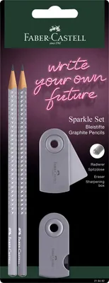 Zdjęcie produktu dla Zestaw piśmienny Faber-Castell 218482 GRIP SPARKLE szary(P)