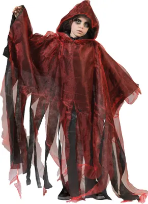 Produktbild von Halloween Umhang mit Kapuze für Kinder | Rot