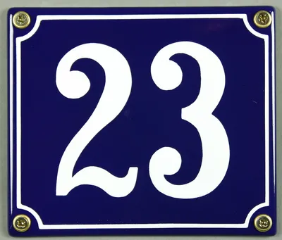Produktbild von Hausnummernschild Emaille 23 blau - weiß 12x14 cm  Schild Emaile Hausnummer Haus Num