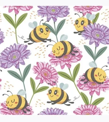 Produktbild von 20 Servietten Happy Bees on Flowers - Bienen auf bunten Blumen 33x33cm