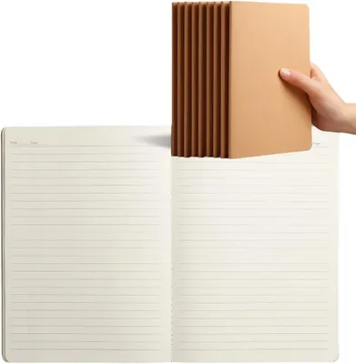 Image de Lot de 10 carnets A5, 68 pages, quadrillé, durables, pour l'école