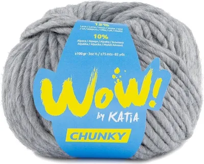 Produktbild von Katia Wow Chunky 51 Medium Grey Strickgarn