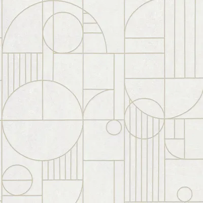 Image de Profhome 386992-GU Papier peint à motifs graphiques brillant blanc or 5,33 m2