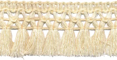1m Fransenborte 32mm vanille