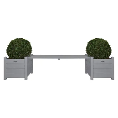 Produktbild von Esschert Design Pflanzkästen mit Bankbrücke grau; CF33G
