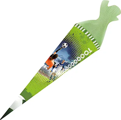 Produktbild von Schultüte 35cm rund Fußball, mit Tüllverschluss, Trötsch