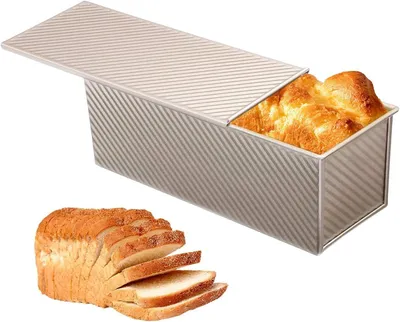 Produktbild von Leichte Brotbackform aus antihaftbeschichtetem, gewelltem Kohlenstoffstahl für hausgemachtes Sandwichbrot zu Hause, in der Küche, im Esszimmer und im Restaurant