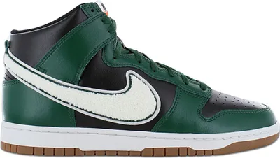 Produktbild von Nike Dunk High Retro University - Chenille Swoosh - Herren Schuhe Leder Schwarz-Grün DR8805-001 , EU 44.5 US 10.5