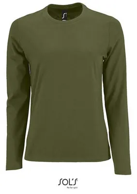 Produktbild von SOLs 02075 | Damen Long-Sleeve T-Shirt Imperial - Farbe: Dark Khaki - Größe: S