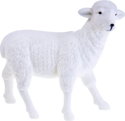 Produktbild von Osterdeko Schaf Figur - Beflocktes Lämmchen Weiß Tischdeko Frühling 30cm