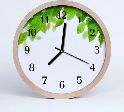 Produktbild von Holzuhr 30fi cm wanduhr - Blätter Natur