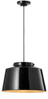 Image de Ferroluce 50's Lampe à suspendre noire ronde